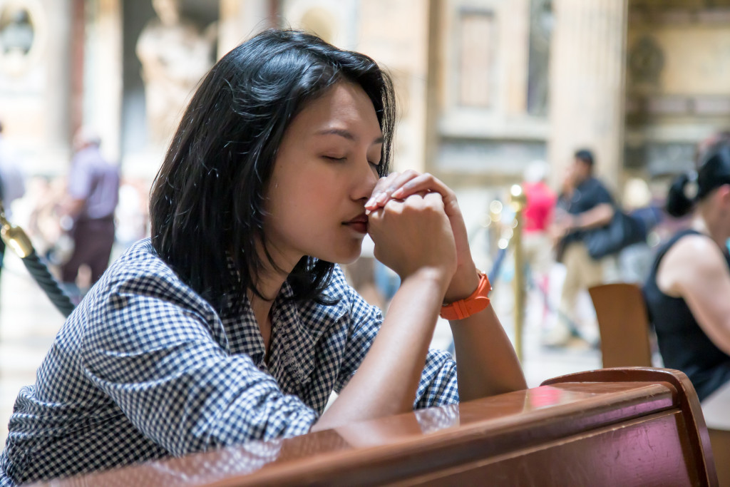 woman praying concept